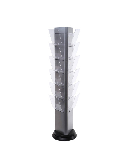 Colonne 3 faces rotative Grise 18 A4 4808