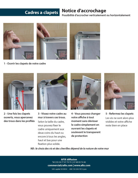 Cadre à clapets standard 8020 : Portes affiches intérieur - Afix