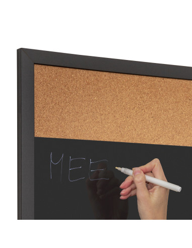 5570 Tableau en bois noir mixte noir / liège : Signalétique et PLV en bois | Afix
