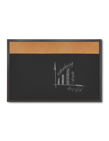 5570 Tableau en bois noir mixte noir / liège : Signalétique et PLV en bois | Afix