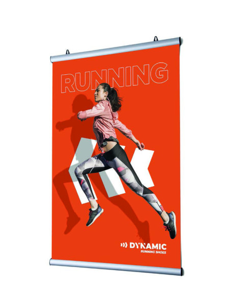 Porte affiche suspendu en aluminium : 120 cm - Afix