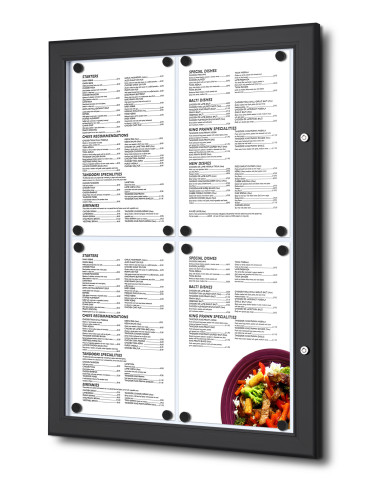 Porte menu lumineux restaurant extérieur LED | Afix